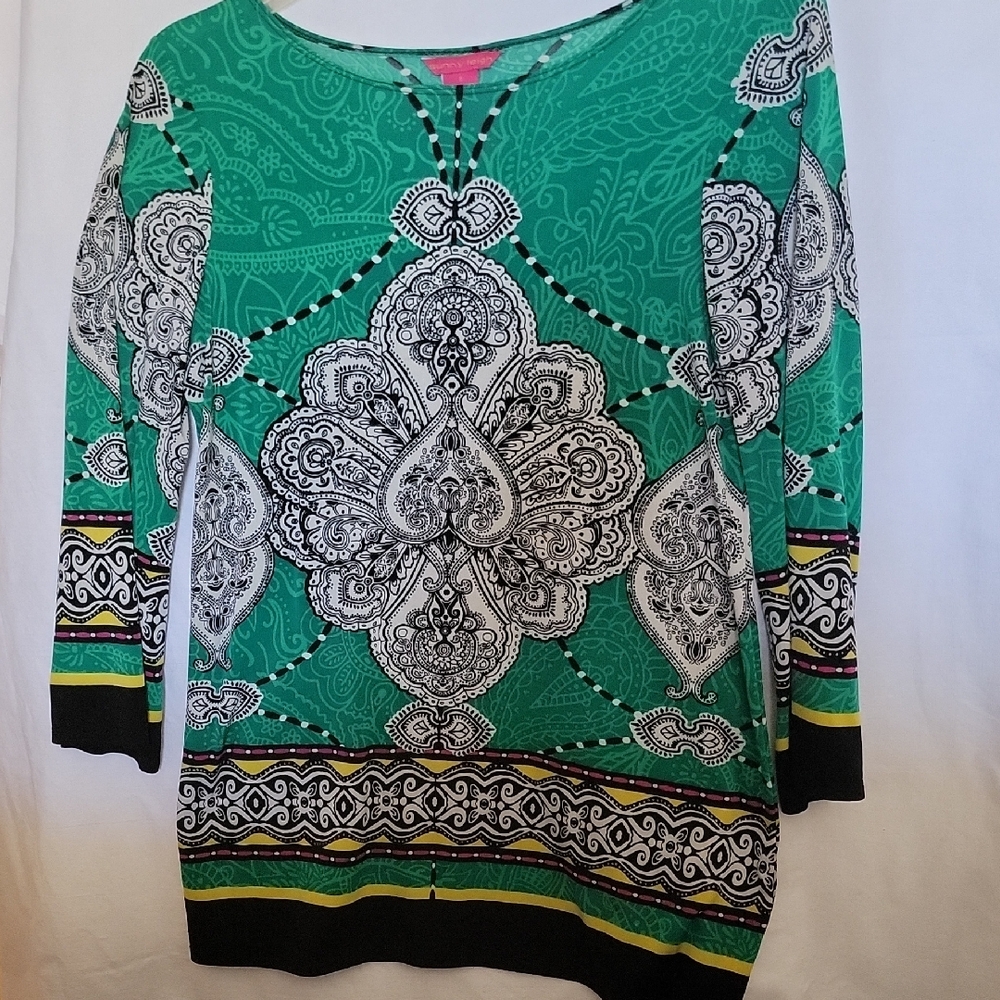 Green Patterned Women's Top